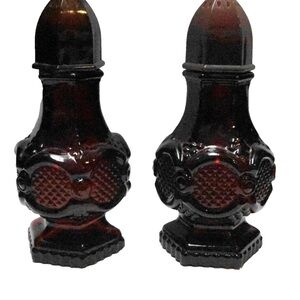 Avon Cape Cod Ruby Red Glass Salt Pepper
Shakers Pair